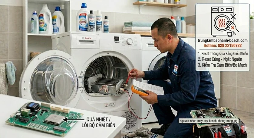 Cách reset máy sấy Bosch