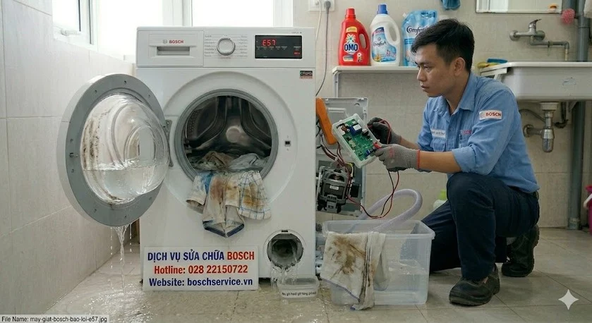 Máy giặt Bosch báo lỗi E57