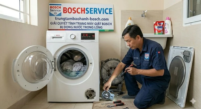 Máy giặt Bosch bị đọng nước trong lồng