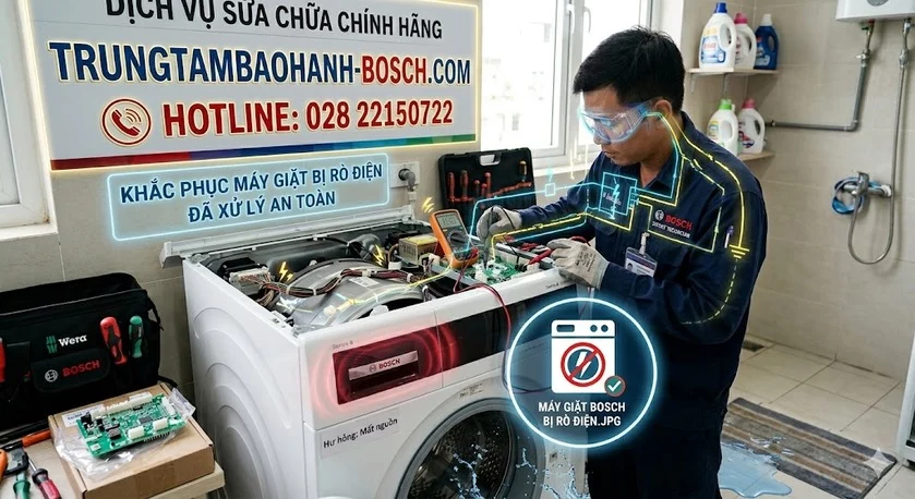 Máy giặt Bosch bị rò điện