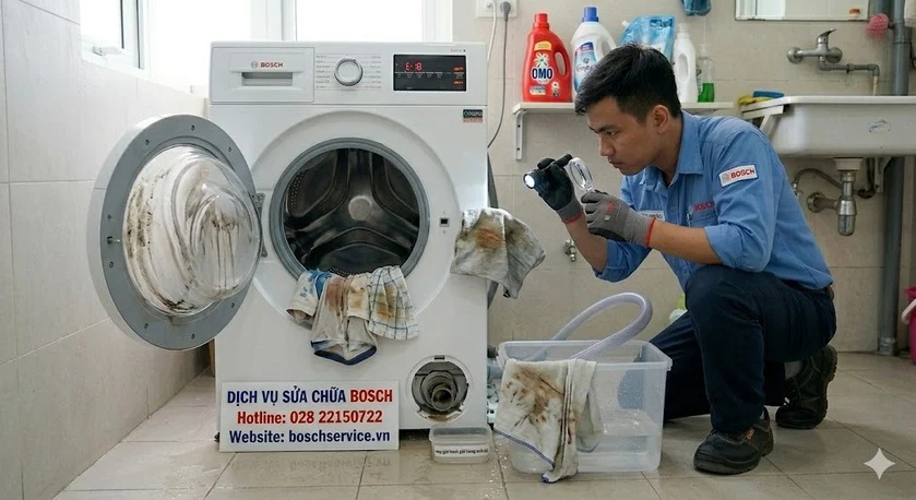 Máy giặt Bosch giặt không sạch