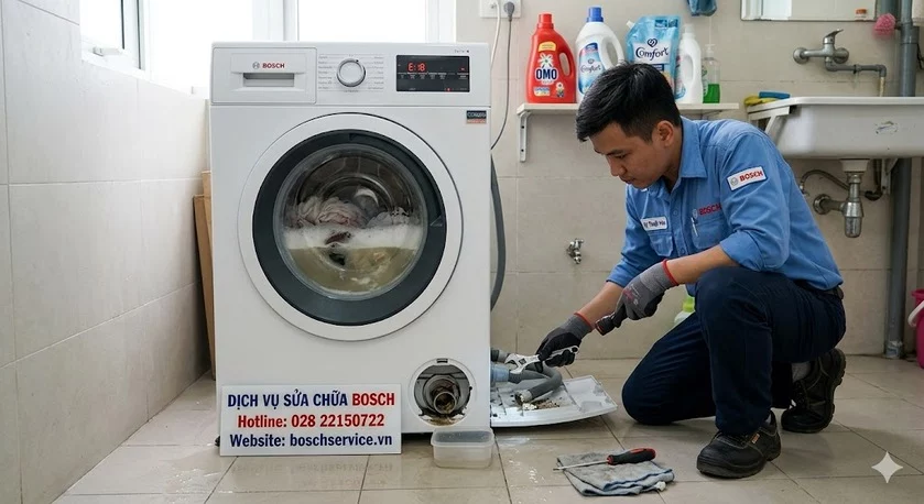 Máy giặt Bosch không xả nước