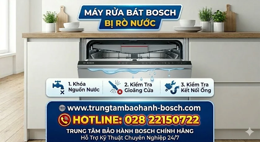 Máy rửa bát Bosch bị rò nước