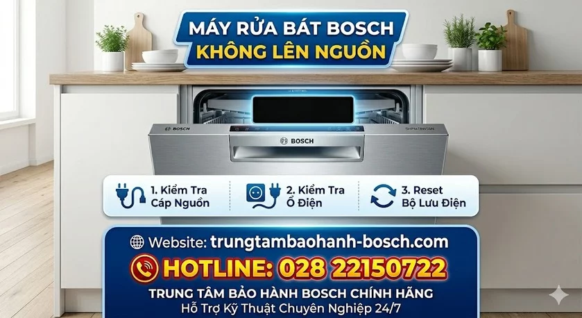 Máy rửa bát Bosch không lên nguồn