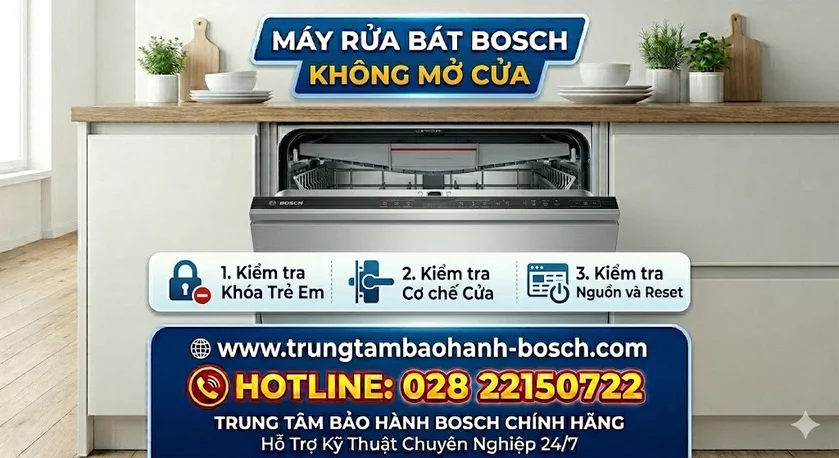 Máy rửa bát Bosch không mở cửa