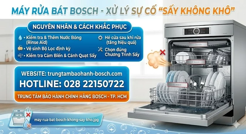 Máy rửa bát Bosch không sấy khô