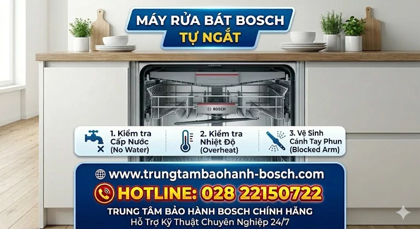 Máy rửa bát Bosch tự ngắt