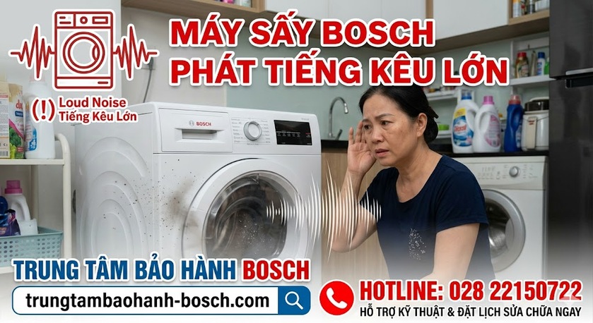 Kỹ thuật viên đang thay thế bộ con lăn và bánh tỳ truyền động cho máy sấy Bosch