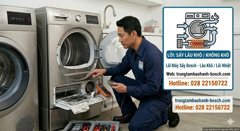 Máy sấy Bosch sấy lâu khô