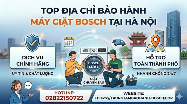Trung tâm sửa chữa bảo hành máy giặt Bosch lồng ngang uy tín tại Hà Nội