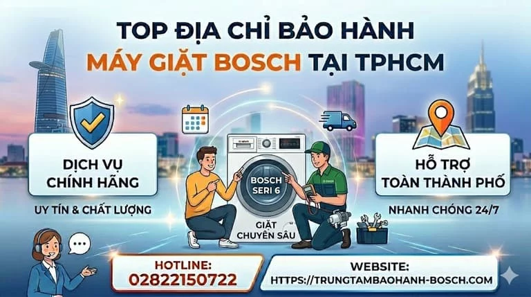 Top địa chỉ bảo hành máy giặt Bosch tại TPHCM