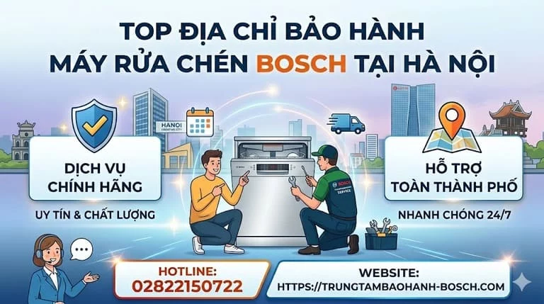 Top địa chỉ bảo hành máy rửa chén Bosch tại Hà Nội