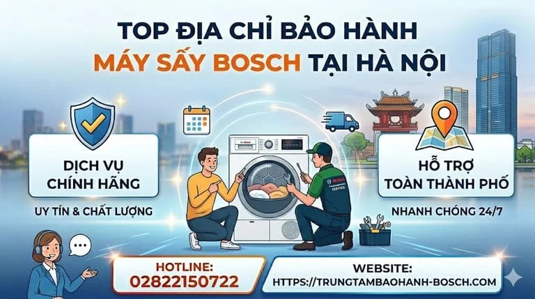 Top địa chỉ bảo hành máy sấy Bosch tại Hà Nội