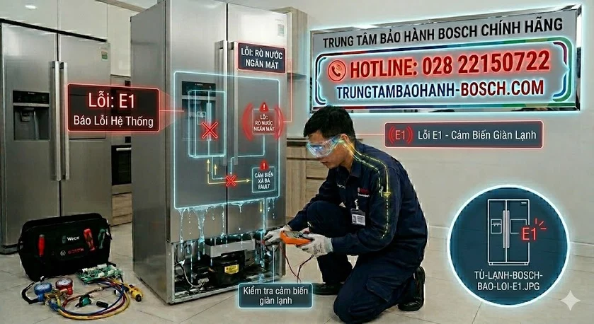 Tủ lạnh Bosch báo lỗi E1