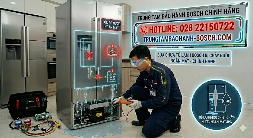 Tủ lạnh Bosch bị chảy nước ngăn mát