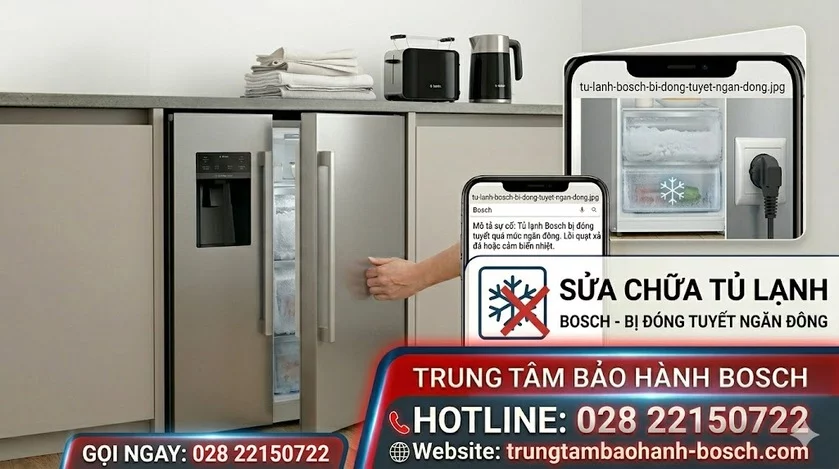 Tủ lạnh Bosch bị đóng tuyết ngăn đông