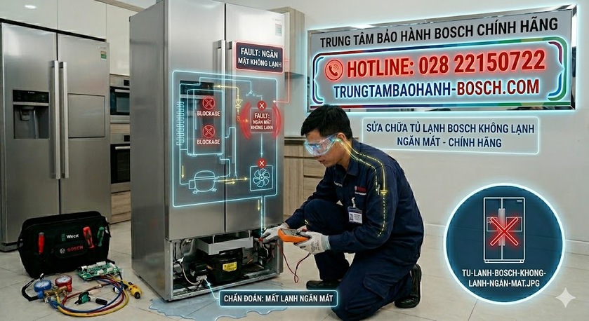Vị trí các khe gió MultiAirFlow và Sensor trong ngăn mát tủ lạnh Bosch