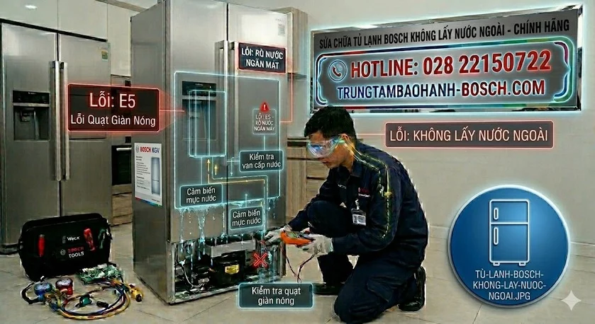Tủ lạnh Bosch không lấy nước ngoài